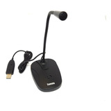Microfone De Mesa Usb Com Haste Regulável Flexível Para Pc
