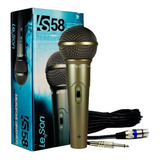 Microfone Dinâmico Com Cabo Champanhe Ls-58
