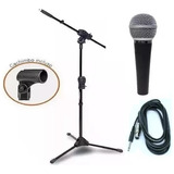 Microfone Dinâmico Profissional Csr Ht58 + Suporte Pedestal 
