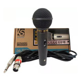 Microfone Dinâmico Sm-58 Profissional Leson Metalico C/ Cabo