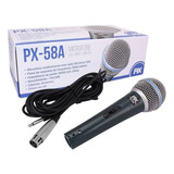 Microfone Dinamico Unidirecional Com Fio Px-58a 055-0560 Pix Cor Cinza-escuro