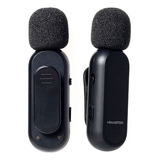 Microfone Duplo Profissional De Lapela Anti Ruído Pra iPhone H'maston Mk07 Cor Preto 