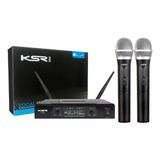 Microfone Duplo Sem Fio Mao + Mao Uhf Marca Ksr Kt2m