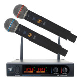 Microfone Duplo Tsi1200 Uhf Display Digital
