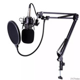 Microfone Estúdio Bm800 + Pop Filter + Aranha + Braço Articu