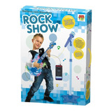 Microfone + Guitarra Infantil Brinquedo Musical Com Mp3 Cor Azul-turquesa