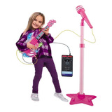 Microfone Guitarra Infantil Menina Amplificador Mp3 Celular
