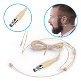 Microfone Headset Cor Bege Plug Para