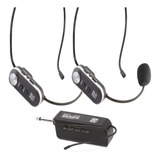 Microfone Headset Duplo Sem Fio Sfw20 Compacto Recarregável