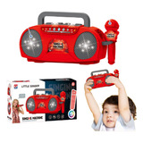 Microfone Infantil Brinquedo Boombox Karaokê 3cores