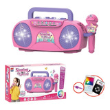 Microfone Infantil Brinquedo Boombox Karaokê Com