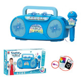Microfone Infantil Brinquedo Boombox Karaokê Com