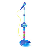 Microfone Infantil Brinquedo Karaokê Azul Menino