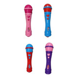 Microfone Infantil Brinquedo Musical Karaokê Rosa E Azul