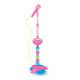 Microfone Infantil C/ Pedestal Com Som E Luz Conecta Celular