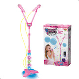 Microfone Infantil Duplo Rock Girl C/ Som Música Conecta Mp3