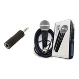 Microfone Karaokê Mondial Adaptador Plug P10 Cabo 5 Metros.