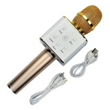 Microfone Karaoke Voice Bluetooth Mk-100 Dourado Oex