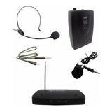 Microfone Lapela 50 Mts Sem Fio Headset Bivolt Profissional Cor Preto