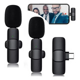 Microfone Lapela Celular Sem Fio Duplo iPhone Android Tipo C