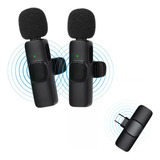 Microfone Lapela Duplo Sem Fio Tipo C Light Profissional 