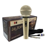 Microfone Leson Sm58 P4 Vocal Profissional Cham + P10