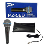 Microfone Mão Dinâmico Supercardióide Pz-58b +