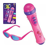Microfone + Óculos Infantil Brinquedo Com