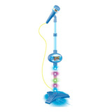 Microfone Pedestal Infantil Rock Show Mp3 Luz E Som Azul Dm