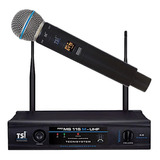 Microfone Profissional De Mão Sem Fio Pro Ms 115m Uhf - Tsi