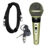 Microfone Profissional Leson Sm58plus Metálico Cabo P10 Xlr