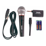 Microfone Profissional Sem Fio Tomate Mt-1002 Preto