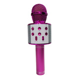 Microfone Rosa Bluetooth Com Efeitos De Voz Recarregável