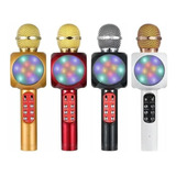 Microfone Sem Fio Bluetooth Karaokê Speaker Usb Led 4 Cores