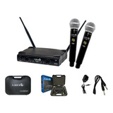 Microfone Sem Fio Duplo De Mão Uhf Uh02mm Lyco Profissional