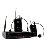 Microfone Sem Fio Duplo Headset K-412hh Kadosh Uhf Digital Cor Preto