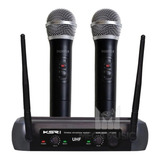Microfone Sem Fio Duplo Ksr Uhf Mão Tipo Karsect Lyco