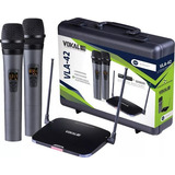 Microfone Sem Fio Duplo Uhf Bateria Recarregavel Vokal Vla42