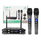 Microfone Sem Fio Duplo Wireless Profissional Uhf Karaokê