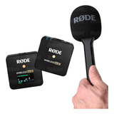 Microfone Sem Fio Rode Wireless Go 2 Single + Suporte Mão