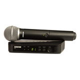 Microfone Sem Fio Shure Blx24/pg58 Cardióide Preto