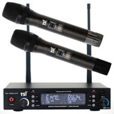 Microfone Sem Fio Duplo De Mão Turbo Uhf Te-58 Profissional - INTERMEZZO