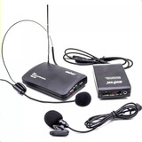 Microfone Sem Fio Wireless Duplo Auricular Headset + Lapela