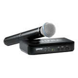 Microfone Shure Com Receptor Blx24br Beta58 Sem Fio - Preto