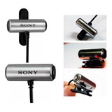 Microfone Sony Ecm-cs3 Lapela Cor: Prateado