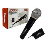 Microfone Tomate Mt-1002 Sem Fio Com Cabo Transmissor