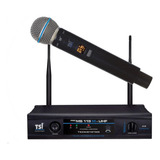 Microfone Tsi Sem Fio Pro Ms 115m Uhf 48 Canais