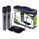 Microfone Vokal Profissional Vla42 Sem Fio Uhf Duplo Igreja