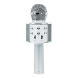 Microfone Ws 858 Bluetooth Karaokê Silver