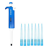 Micropipeta Monocanal Vol. Fixo 1000ul + 500 Ponteiras Cor Azul